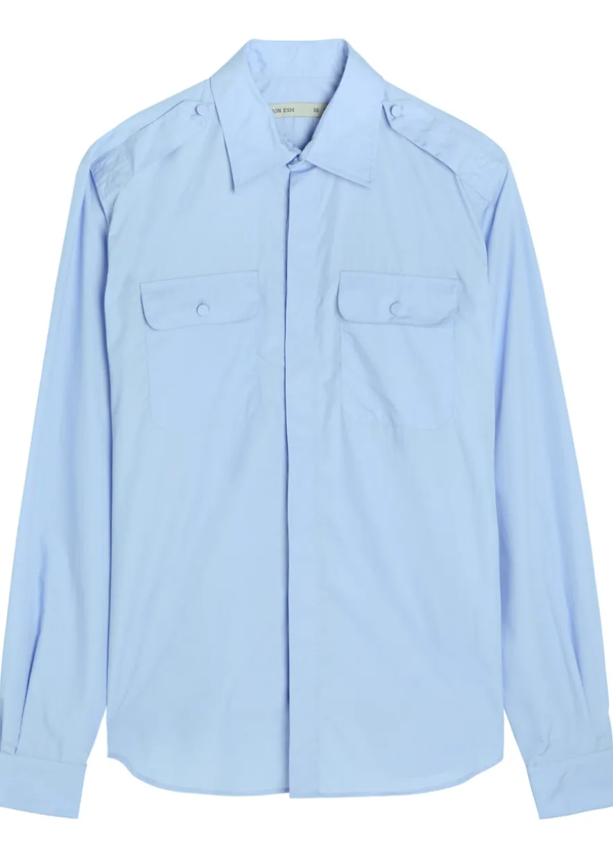 Military cotton-poplin shirt