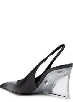 Miller 90 leather wedge slingback sandals