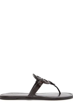 Miller logo patent leather flip flops