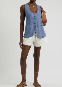 Millie linen-blend waistcoat
