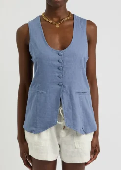 Millie linen-blend waistcoat