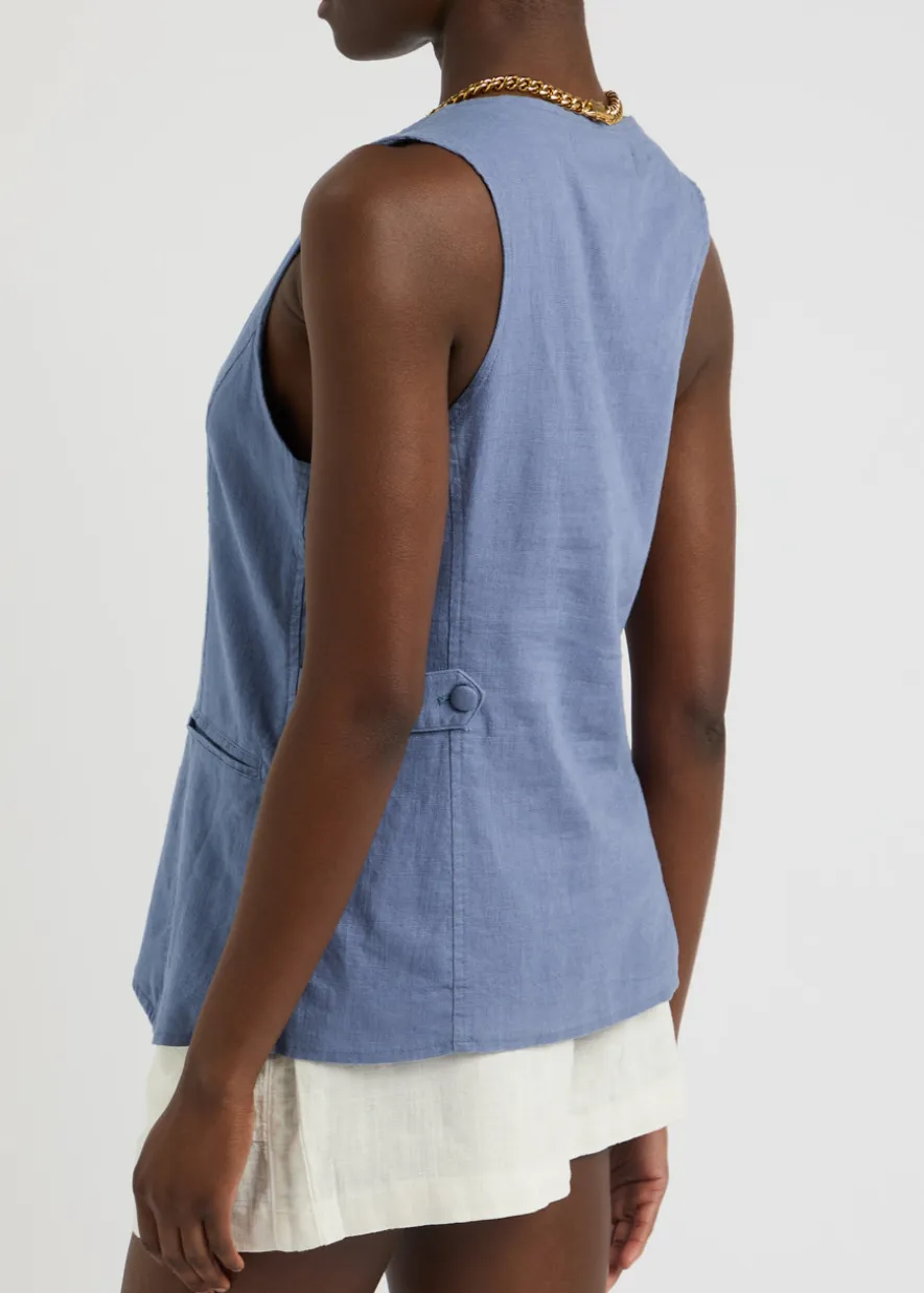 Millie linen-blend waistcoat
