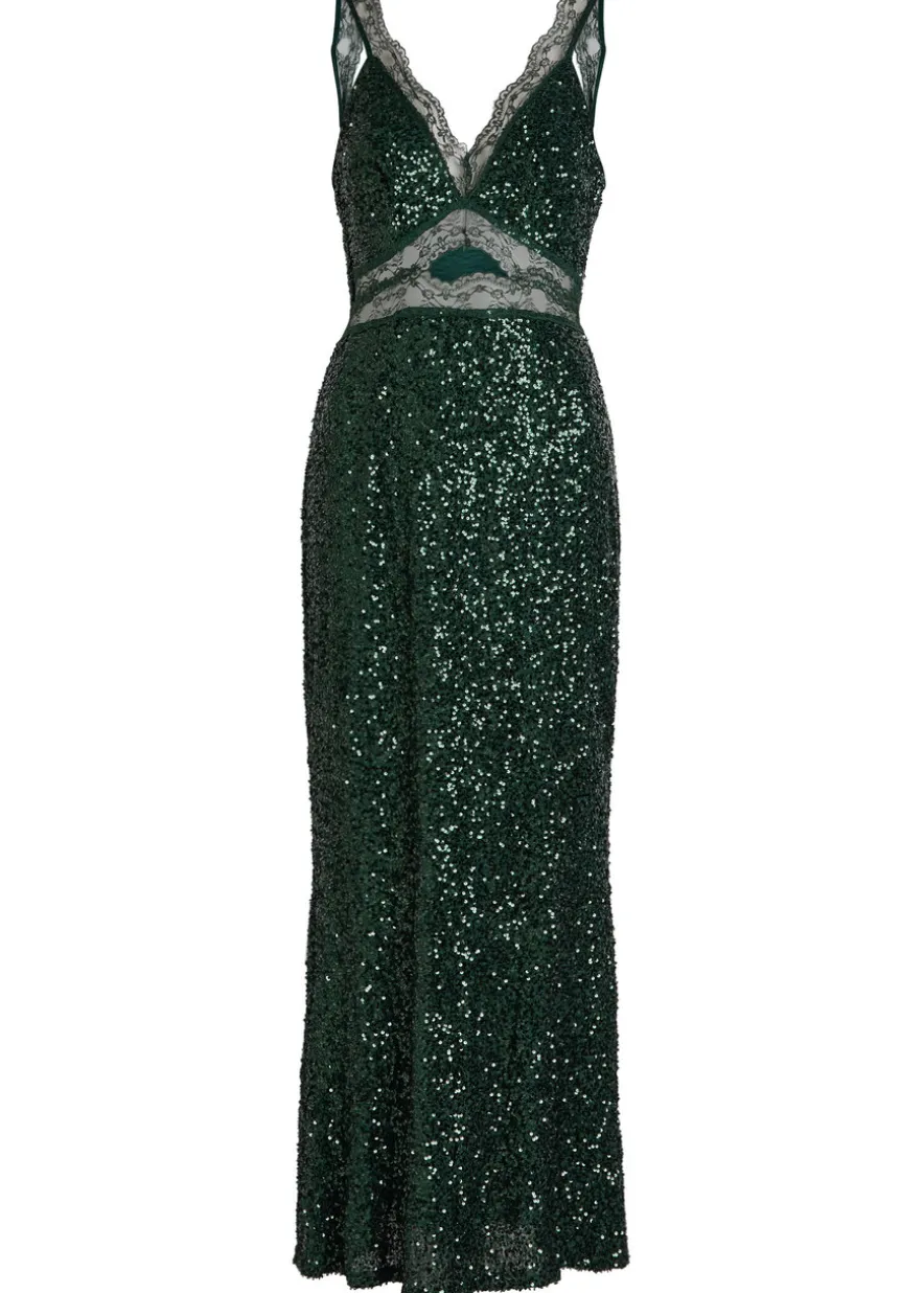 Mimi sequin-embellished satin maxi dress