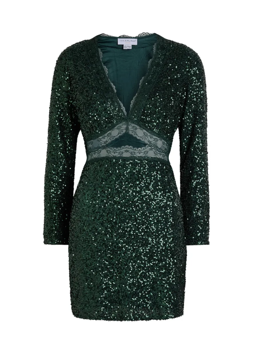 Mimi sequin-embellished satin mini dress