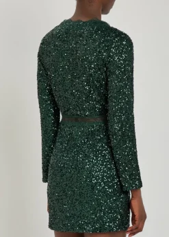 Mimi sequin-embellished satin mini dress