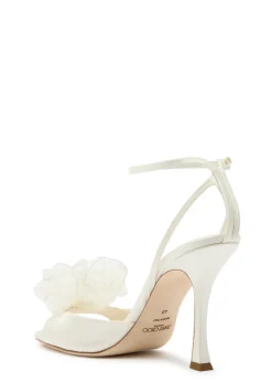 Mimmi 100 floral-appliquéd satin sandals