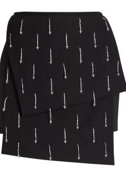 Mina crystal-embellished wool mini skirt