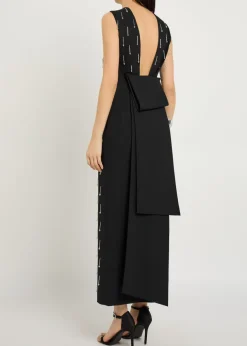 Mina crystal-embellished wool midi dress