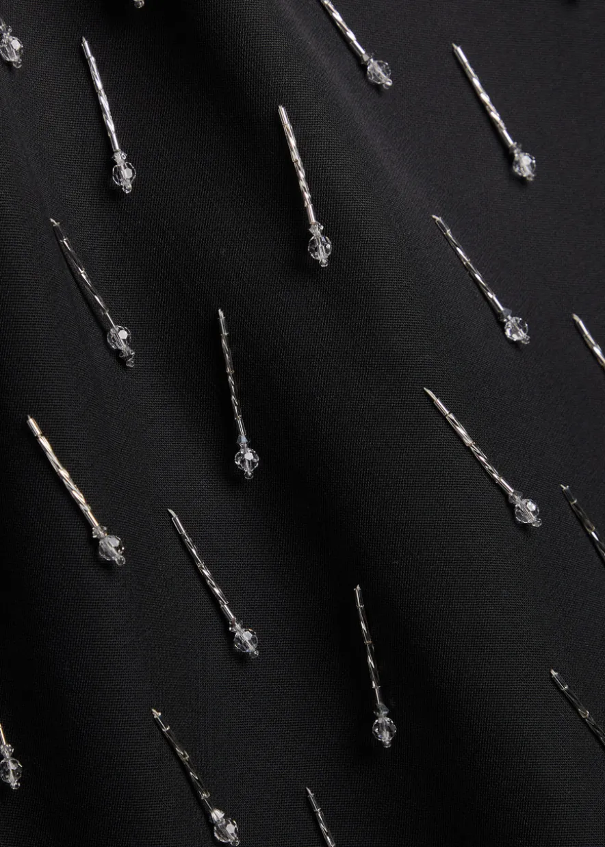 Mina crystal-embellished wool midi dress