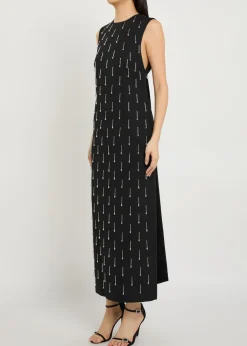 Mina crystal-embellished wool midi dress