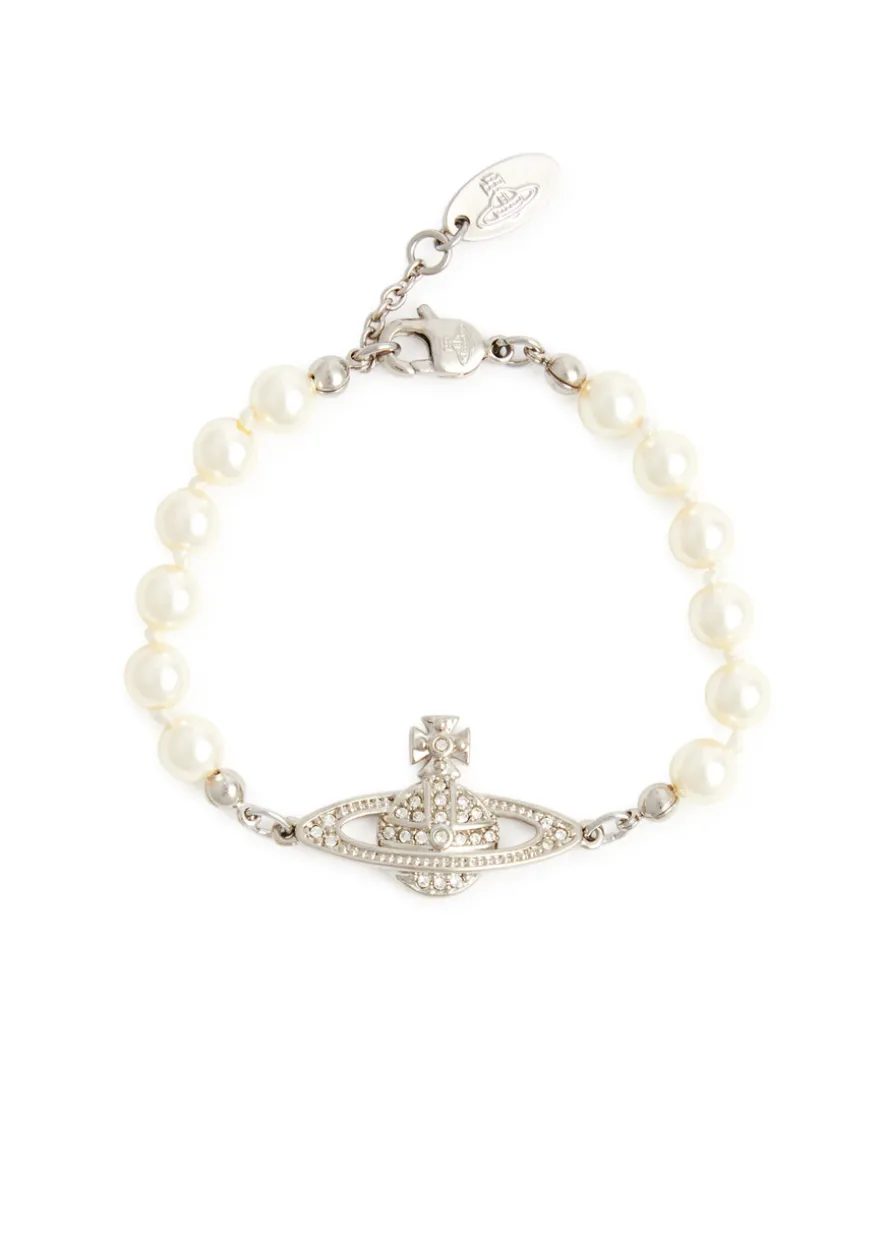 Mini Bas Relief faux pearl bracelet
