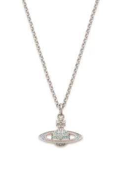 Mini Bas Relief Pendant crystal-embellished orb necklace