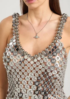 Mini Bas Relief Pendant crystal-embellished orb necklace