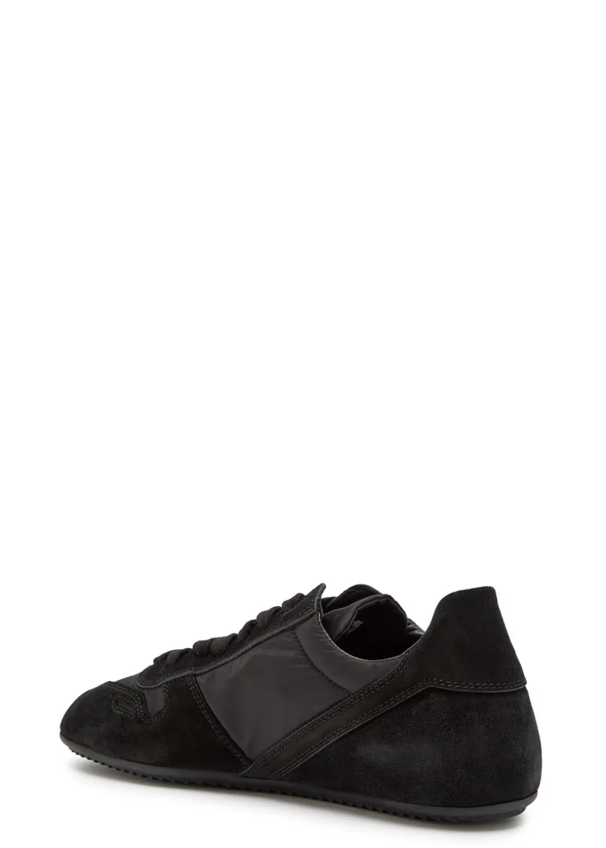 Minimal panelled suede and nylon sneakers
