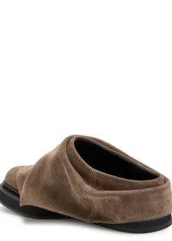 Mini Robin gathered suede mules