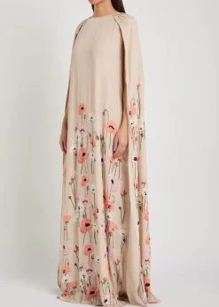 Minnie cape-effect crepe maxi dress