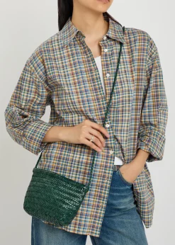 Minsu woven leather cross-body bag