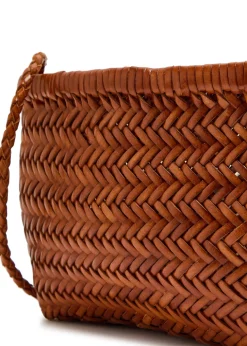 Minsu woven leather cross-body bag