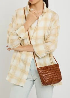 Minsu woven leather cross-body bag