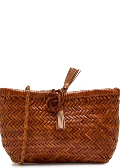 Minsu woven leather cross-body bag