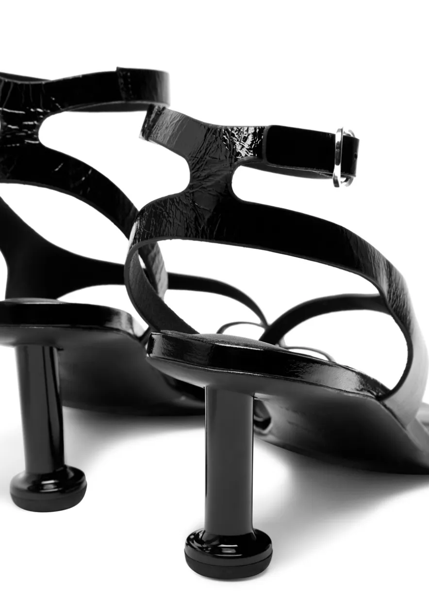 Miquela Onix patent leather sandals
