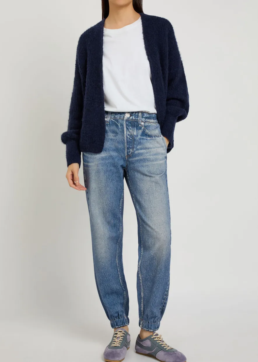 Miramar jeans-print terry trousers