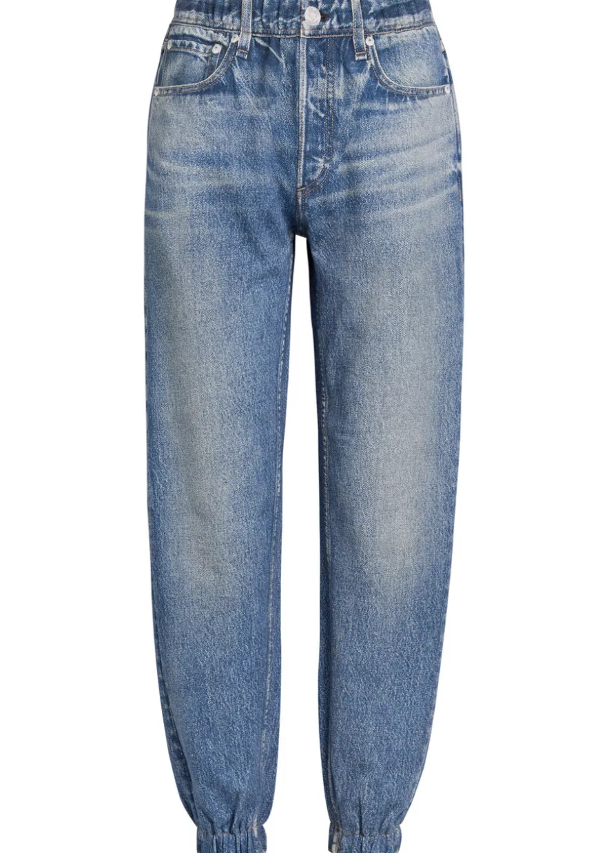 Miramar jeans-print terry trousers