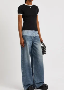 Miramar Sofie printed chambray trousers