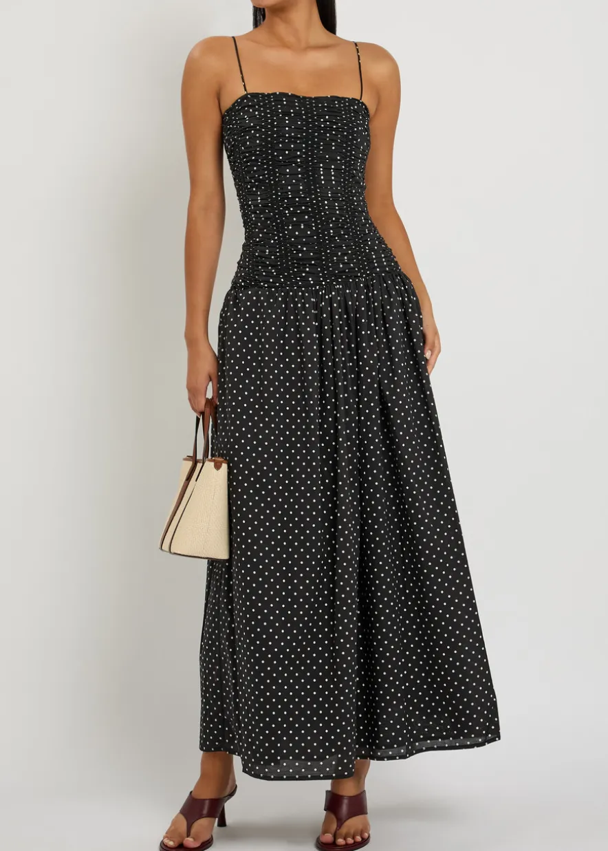 Mira polka dot cotton maxi dress