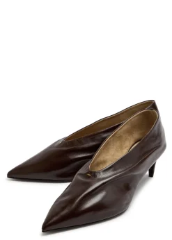 Miriam 50 draped leather pumps