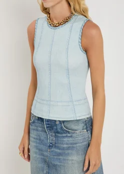 Mirimar printed stretch-cotton tank