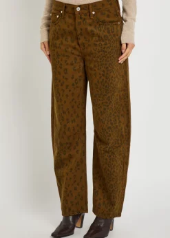 Miro leopard-print barrel-leg jeans