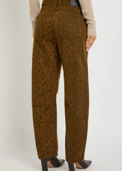 Miro leopard-print barrel-leg jeans