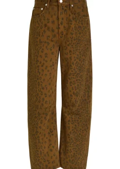 Miro leopard-print barrel-leg jeans