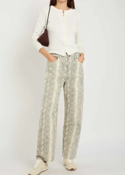 Miro python-print barrel-leg jeans