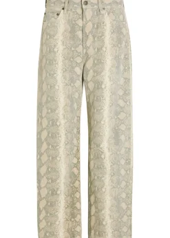 Miro python-print barrel-leg jeans