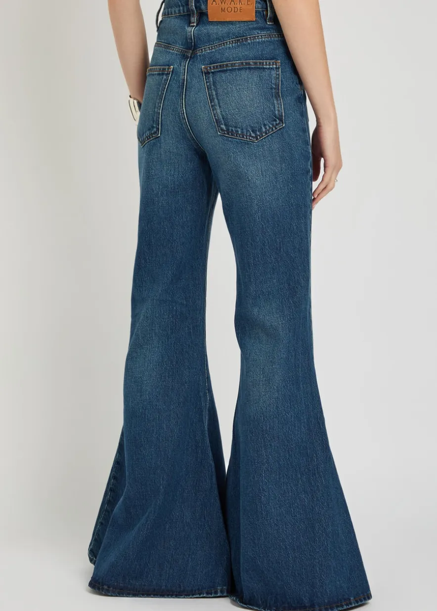 Mirror flared-leg jeans