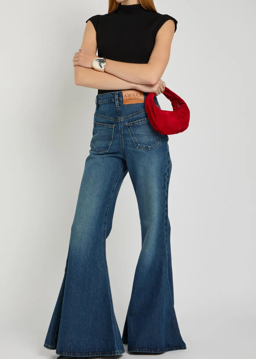 Mirror flared-leg jeans