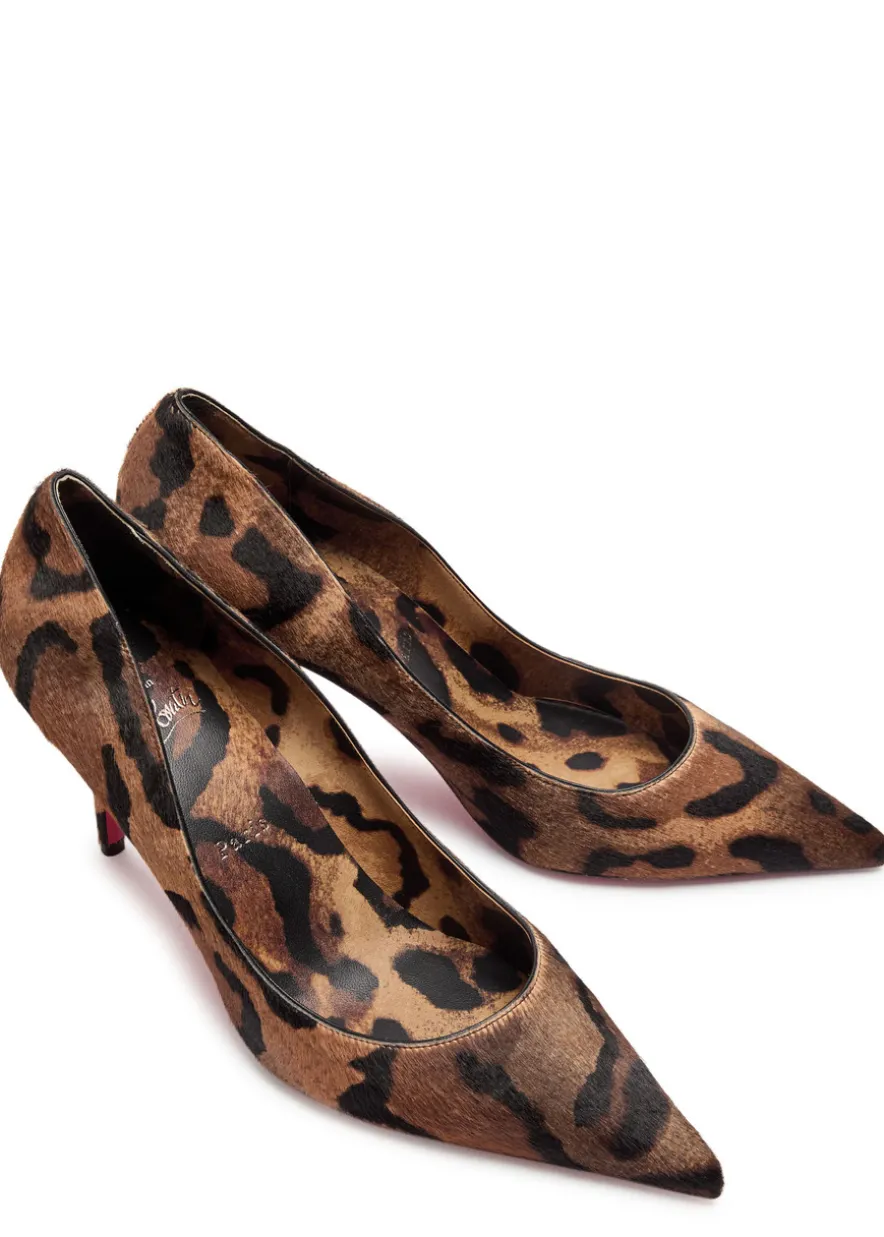 Miss Z 80 leopard-print pony hair pumps