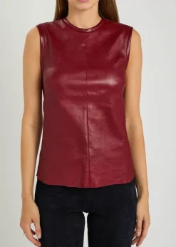 Miuccia stretch-leather top