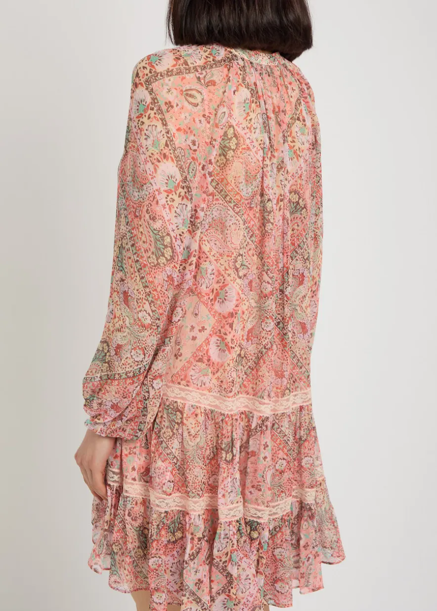 Miyah patterned georgette mini dress