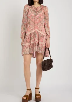 Miyah patterned georgette mini dress