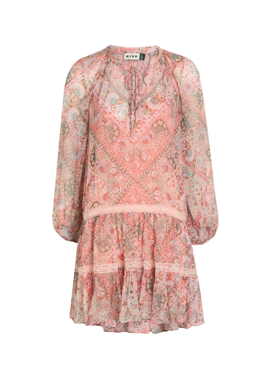 Miyah patterned georgette mini dress