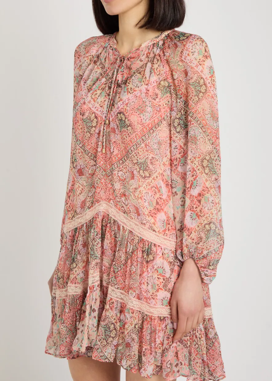 Miyah patterned georgette mini dress