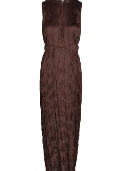 Mizu belted plissé midi dress