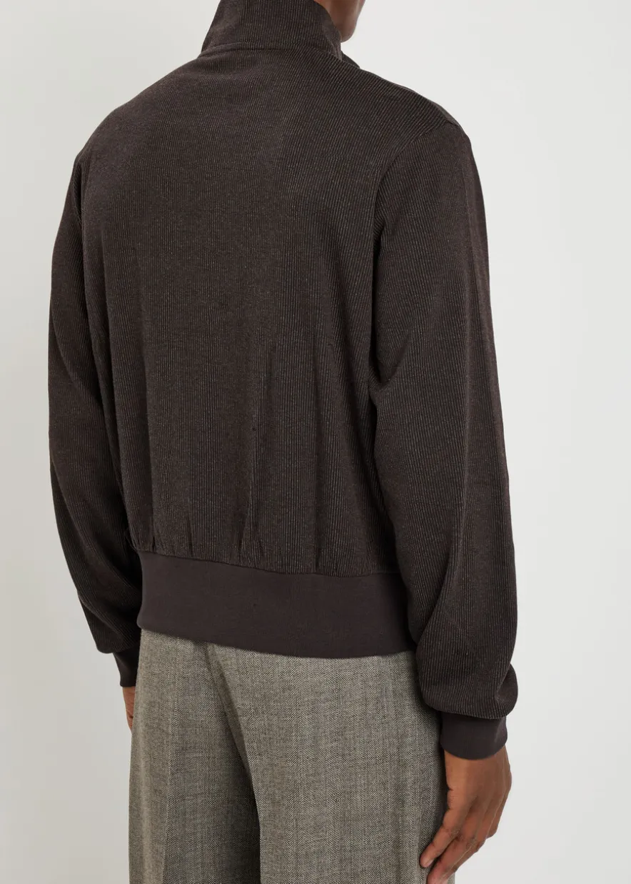 Mob striped cotton-blend track jacket