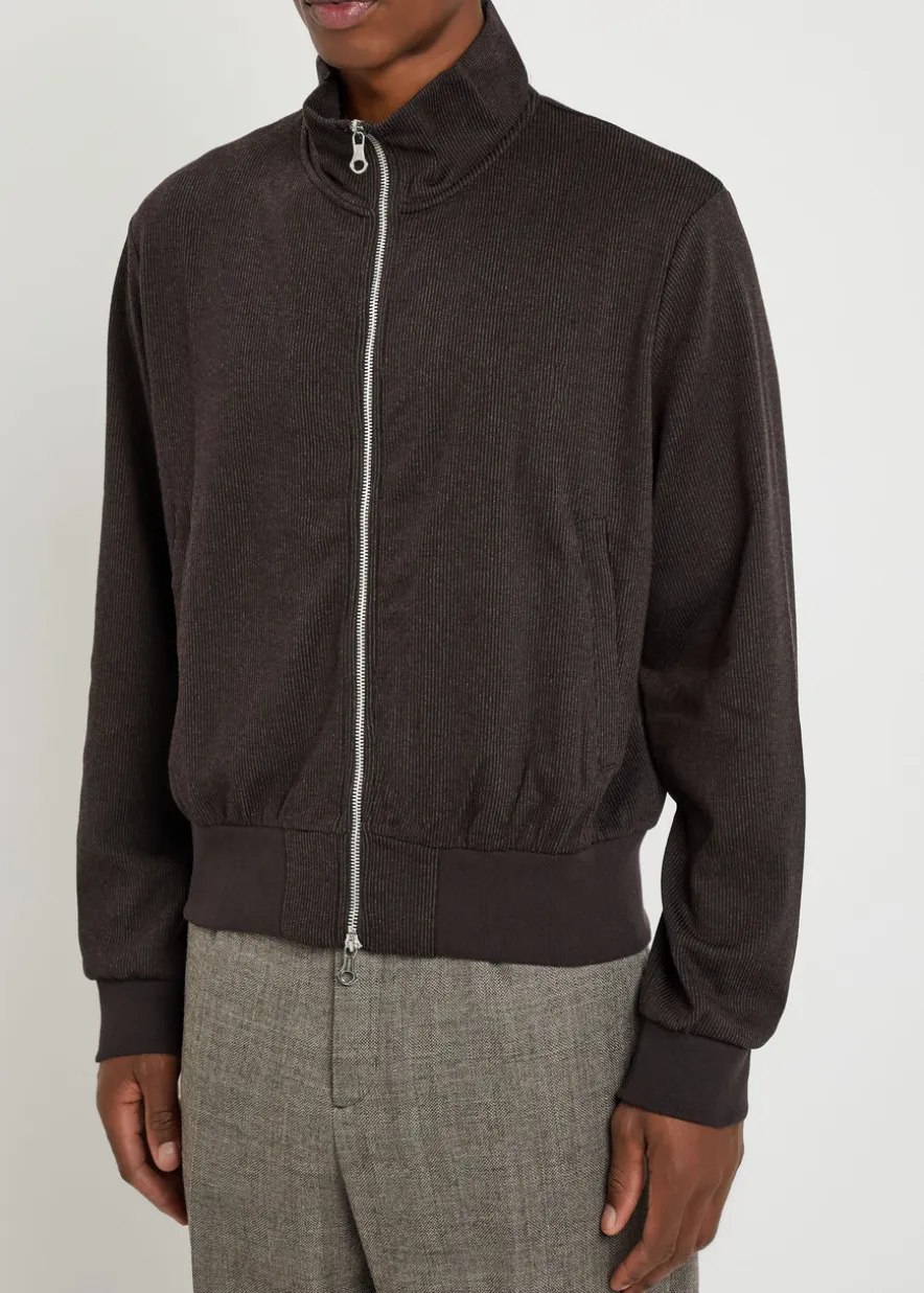Mob striped cotton-blend track jacket