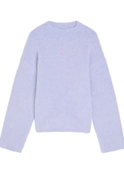 Mock-neck brushed wool-blend jumper