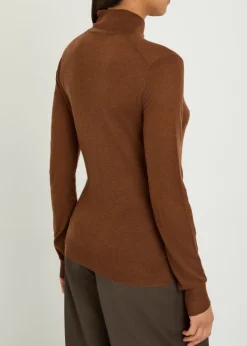 Mock-neck cashmere top