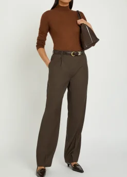 Mock-neck cashmere top